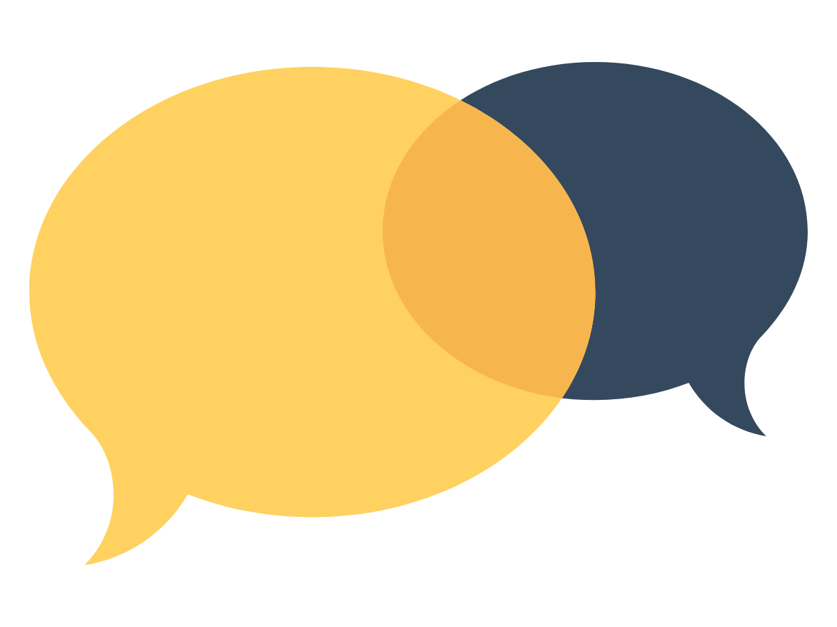 Overlapping speech bubbles